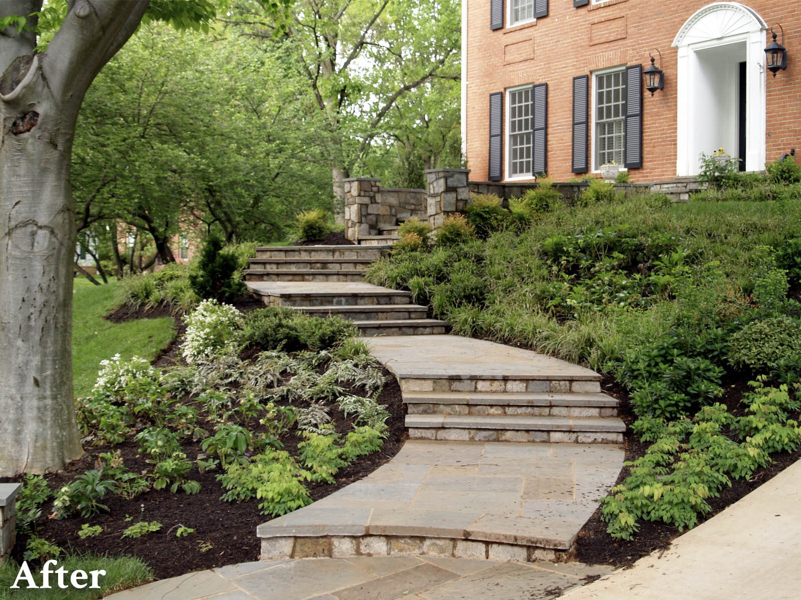 Patterned Flagstone Entry and Steps-AFTER